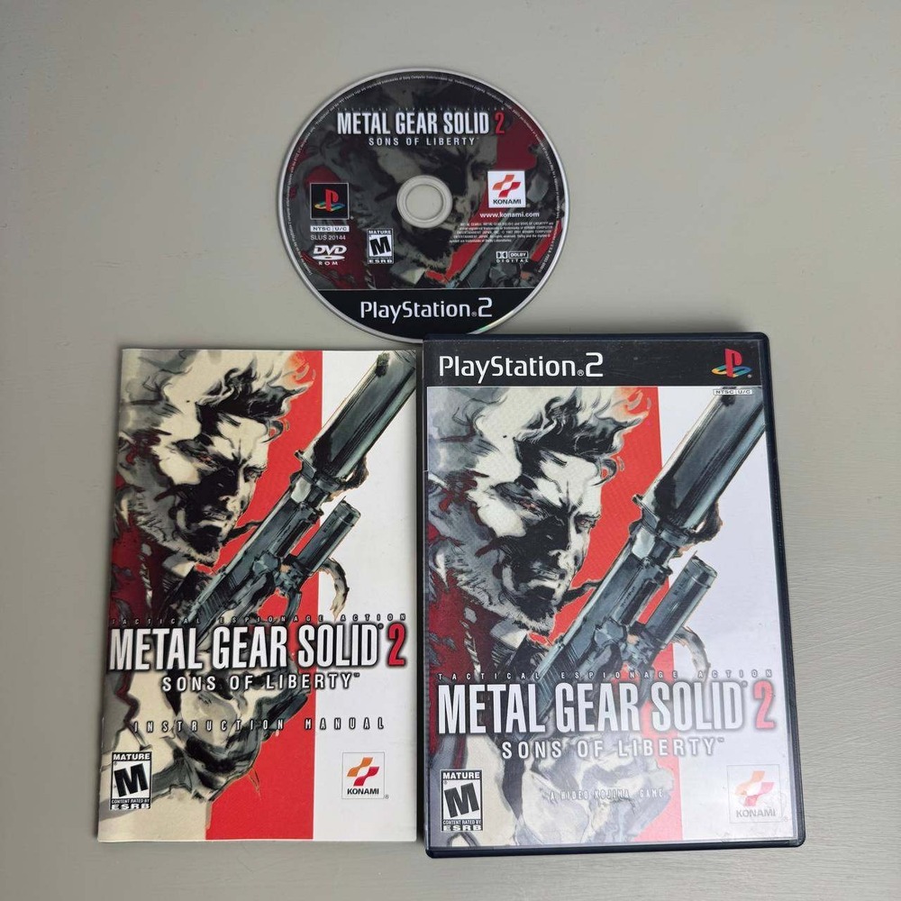 Metal Gear Solid 2 Sons of Liberty PS2 PlayStation 2 Black Label CIB w/ Reg